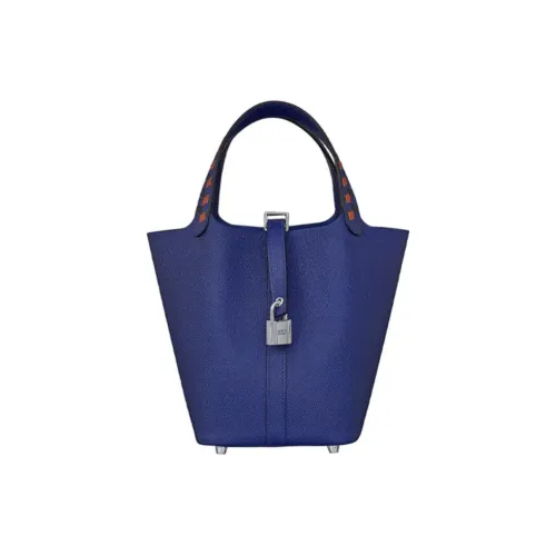 HERMES Picotin Lock 18 Женские Чернила Синий Кирпичный Красный Черный