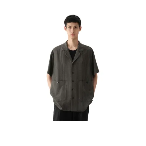 WHITT EPURE Рубашка Мужская Темно-зеленая Серая