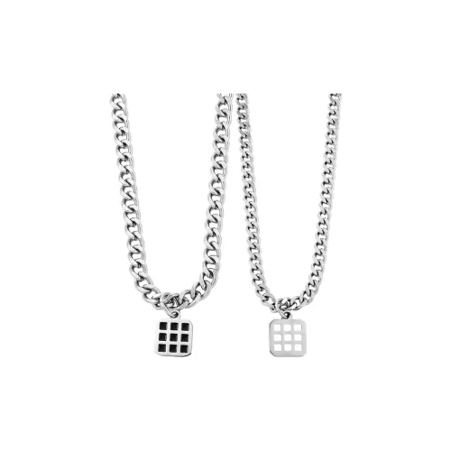 MAGICPOLE Титановые стальные ожерелья унисекс серебряные