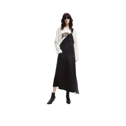 MOCO Юбка-платье Женское Джинсовое Черное