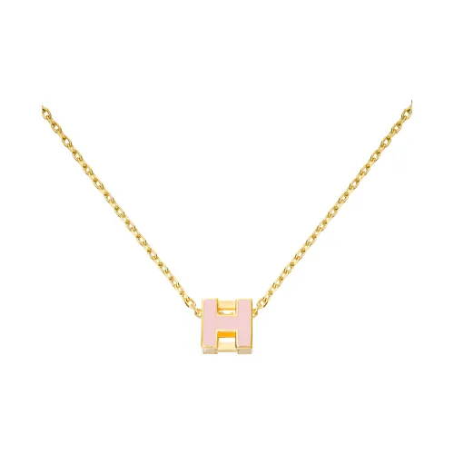 HERMES Cage d'H Золотое Покрытие Ожерелья Женские Розовое Золото