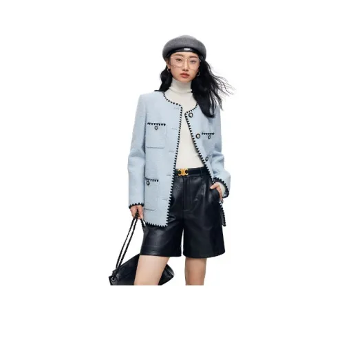 Famanxuan Куртки Пальто Женские Синий Остров Лотос