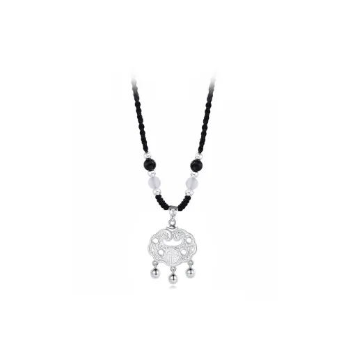 MUYAN Сплав Благоприятный Персонаж Peace Замок Ожерелье Женские