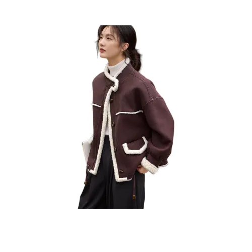 XWI Cropped Coat Women's Gray Purple