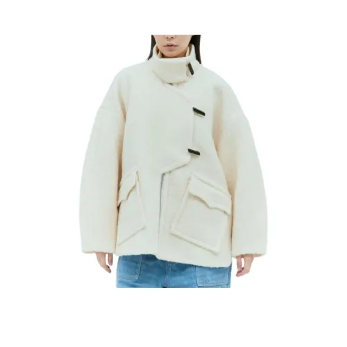 GANNI Вельвет Feel Пальто Женское Кремовый