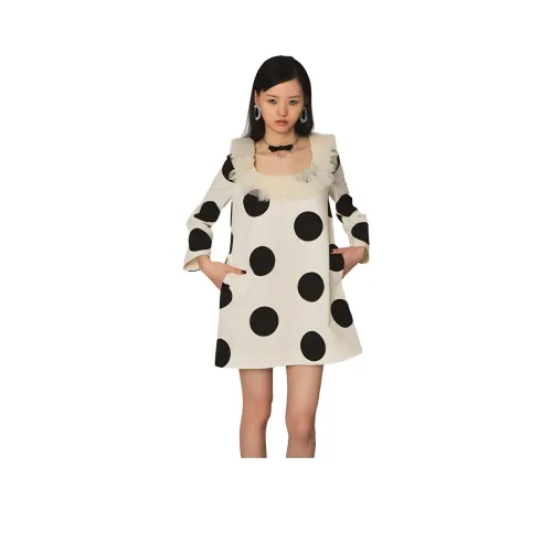 CatPunch Длинное платье с длинными рукавами женское бежевый