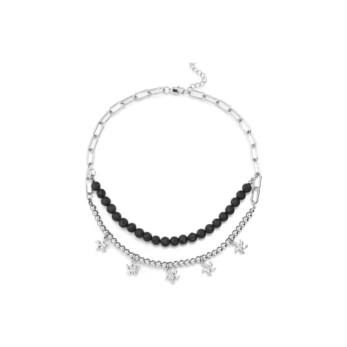 DWCP Титановая сталь Вулканический камень Ожерелья Унисекс