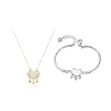 Золотой комплект с ароматом, стойкостью, замком, ожерельем и браслетом