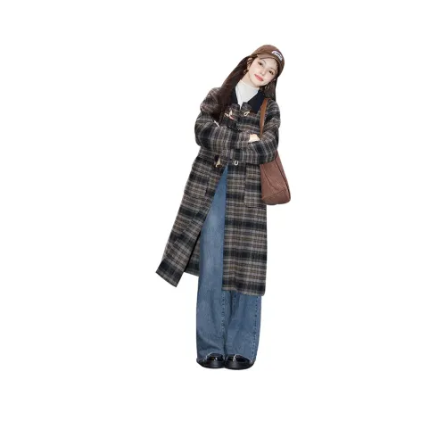 Cypress House Пальто Женское Желто-Зеленая Клетка