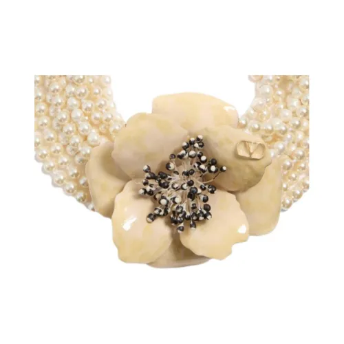 Valentino Эмаль Металл Ткань Стекло Ожерелья Женские Золотой