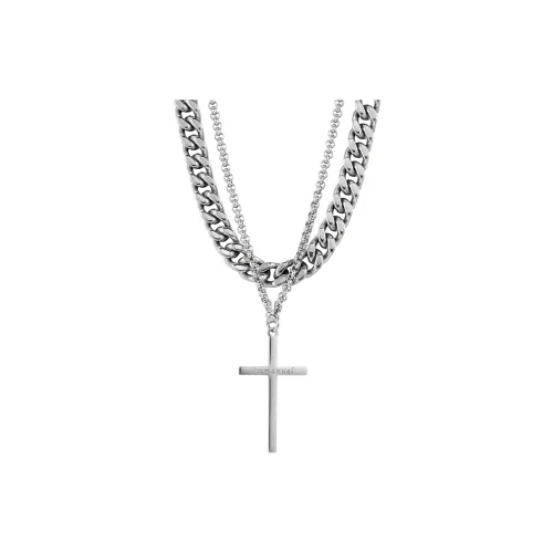 AKAK Титановые стальные ожерелья унисекс серебристо-белый