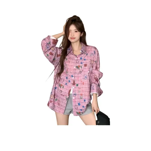 SHUHAOBAI Red Женские Рубашки