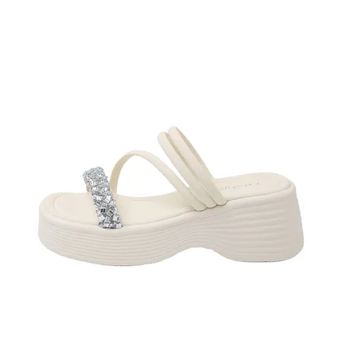 NANJIREN Лето Французский Удобный Верхняя одежда Платформа Мягкая подошва One Ремень Сандалии Высокий каблук Женские