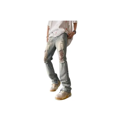 FRQ Грязно-желтые унисекс джинсы