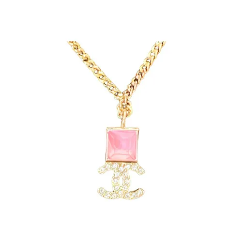 CHANEL Double C Rhinestone Ожерелья Унисекс Золото