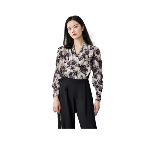 Mula Женские рубашки чернильного цвета с цветочным узором