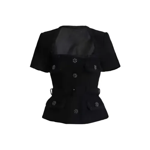 Leather Cat Черные Женские Рубашки