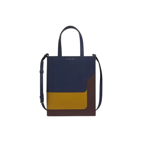 MARNI Основная часть Телячья кожа Тоут Сумка Сумка на плечо Маленькая Женская Черная Горчичная Коричневая