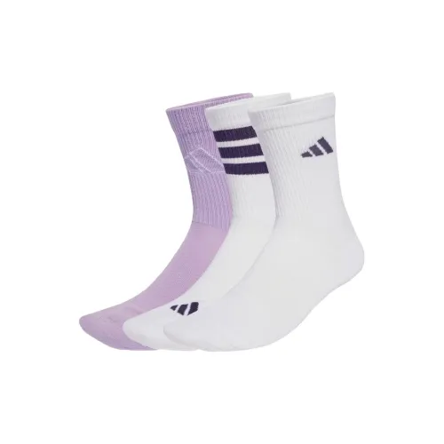 Adidas 3 шт Фиолетовый/белый/Белый Женские Носки MID до икры