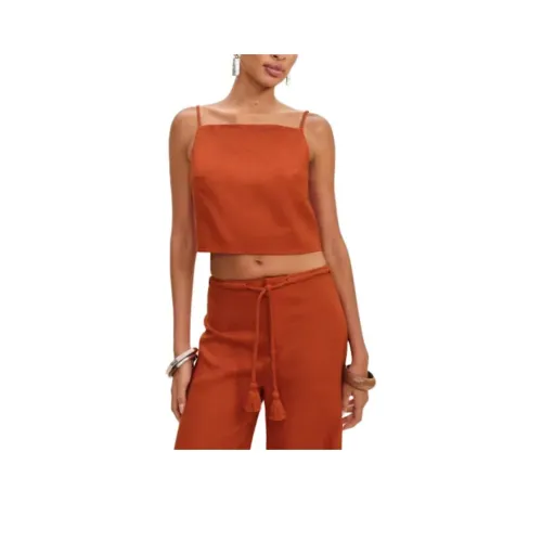 REFORMATION Kerri Linen Ткань Топ Топ на бретелях Женский