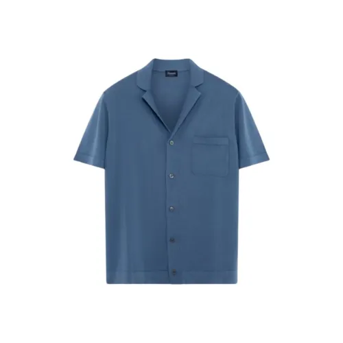 Drumohr Павлин Синий Мужские Рубашки