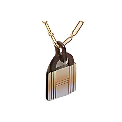 HERMES Латунь Буйвол Рог Ожерелье Женское Многоцветное