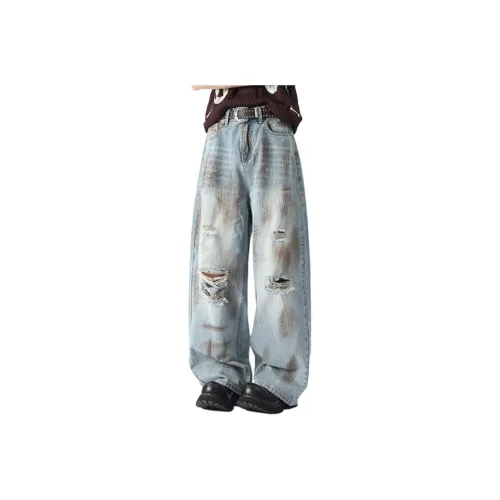 R.super Пустошь Синий Унисекс Джинсы