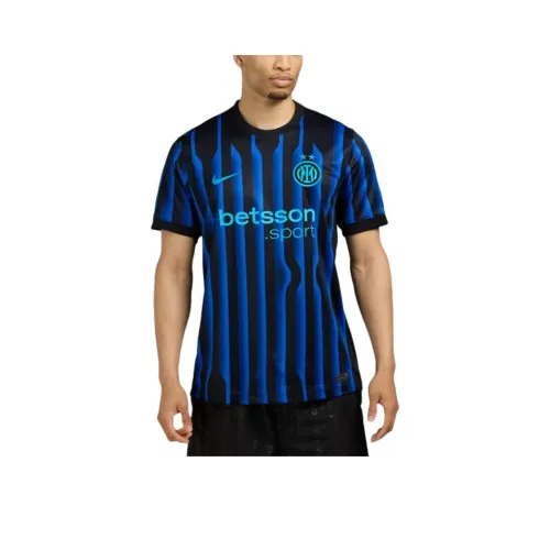 Nike Inter Milan Dri Форма Футбол Джерси Мужской Lyon Синий Черный Хлорный Синий