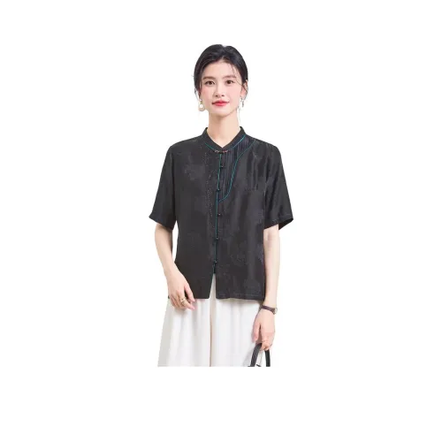 JINJU Черные Женские Рубашки