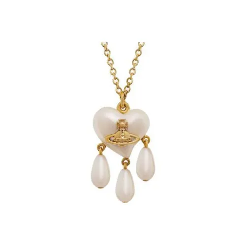 Vivienne Westwood Латунь Стекло Жемчужные ожерелья Унисекс Золото