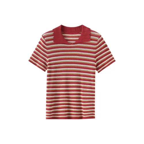 MH Оранжево-красный Женский Трикотаж