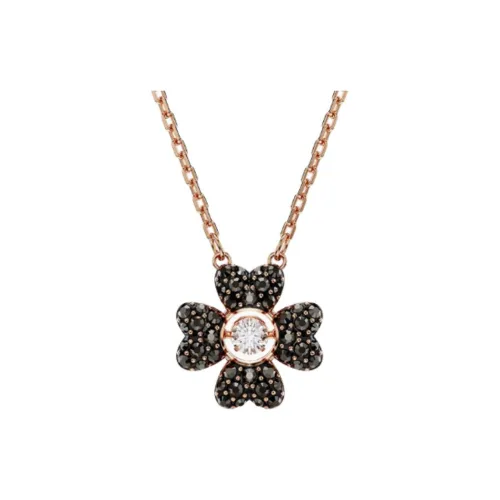 Swarovski Розовое золото Тон Покрытие Ожерелья Женские Черный