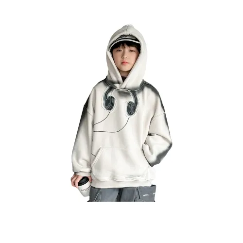 The panda is round Модный Универсальный Премиум Стильный Индивидуальный С капюшоном Белый Флис С подкладкой Детский