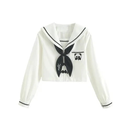 Luohua Candy Тунтун Медведь Длинный рукав Одиночная пара + Золотая рыбка Узел Женская униформа