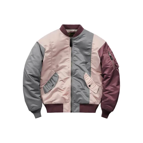 VIP Пэчворк Цветовой блок Пилот Пальто Бейсбольный воротник Пуховая куртка Унисекс