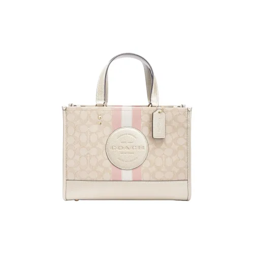 COACH Dempsey Ткань с кожаными вставками Телячья кожа Тоут Сумка Сумка через плечо Сумка Большая