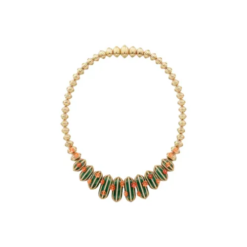 Колье Cartier 18К золото авантюрин авантюриновый кварц ромб изумруд карнелиан унисекс зеленый желтый