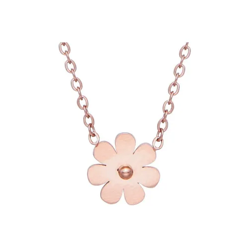 CLARKIA FLOWER Титановая сталь Ожерелья Женские Розовое золото