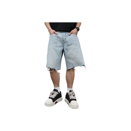 PANDA ADEVIL Светло-синий Унисекс Джинсовые шорты