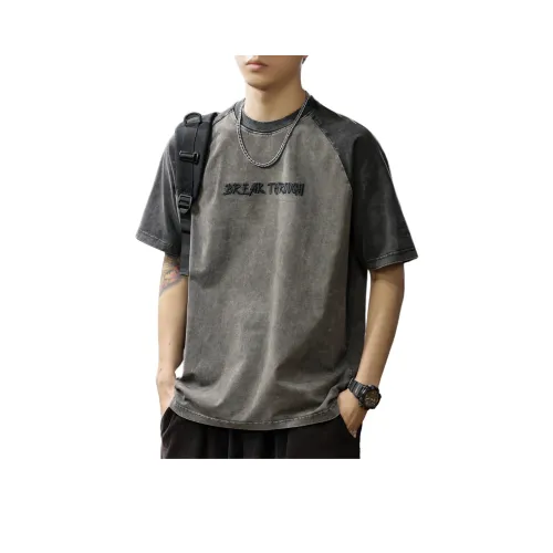 MR.MUDI Черно-серый цвет унисекс футболка