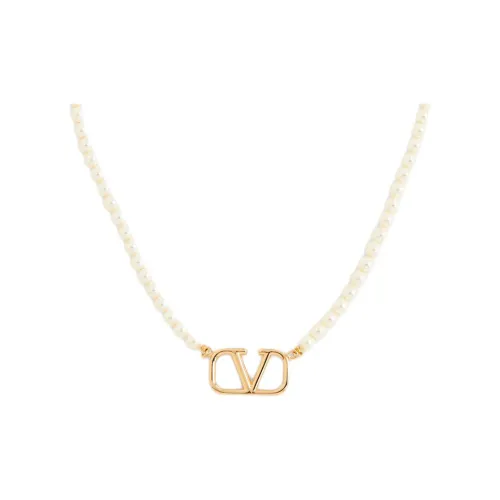 Valentino Металл Кристалл Swarovski Жемчужные ожерелья Женские Золотой