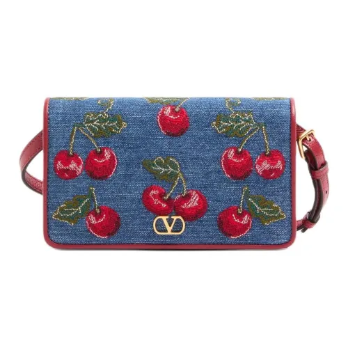 Valentino Vlogo Кожа Сумка через плечо Мини Женская Джинсовый синий