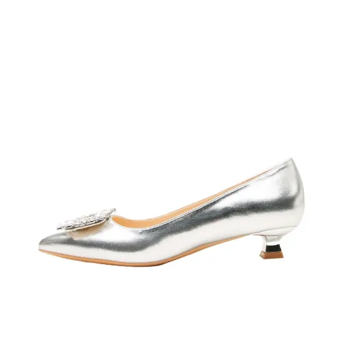 Dunnu Высокие каблуки Женские Серебряные