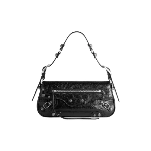 Balenciaga Le Cagole Fine Grained Sheepskin Сумка через плечо Маленькая Женская Черная