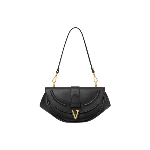 VERSACE Virtus Телячья кожа Сумка через плечо Женская Черный Золотой