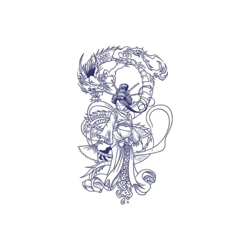 LIEJI Девичий Играть Дракон Травяной Tattoo Наклейка