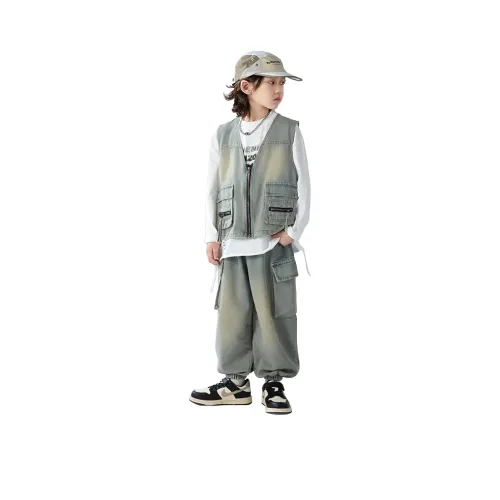 The panda is round Повседневная спортивная одежда Синий THREE Комплект для детей