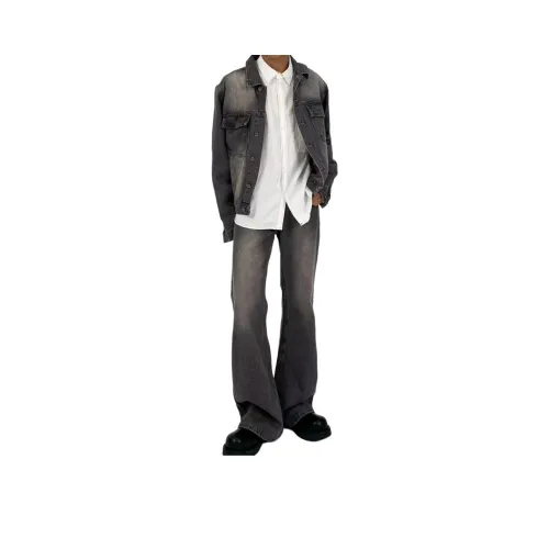 CARE NOTE Темно-серые унисекс джинсы