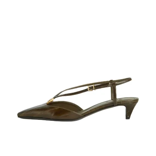 FENDI FFold Грубый каблук Высокие каблуки 4CM Женские Зеленый