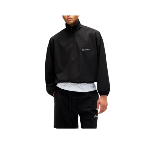 Fear Of God Essentials SS25 Sporty Нейлон Полузастежка Глубокий черный Essentials Fear Of God Свитшот Мужской